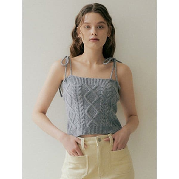 [리퍼브] 153 bubble crop knit top (melange gray)