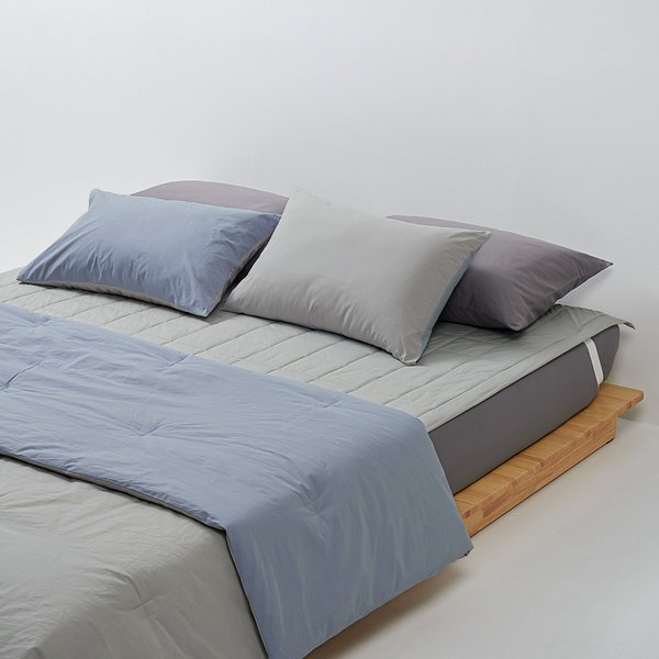 사각사각 코튼 배색 차렵이불 Q 그레이블루 J60N902149696