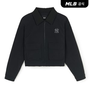 MLB [코리아공식] 여성 베이직 카라 크롭 워크자켓 NY (Black)