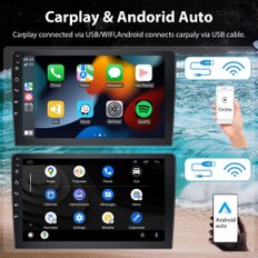 12 DIN & 9 GPS WiFi EQ FM  RDS + [2G 32G] [업그레이드] 무선 Carplay와 안드로이드 더블