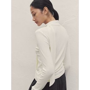 SIDE TIE ANGORA T-SHIRT IVORY MBDFTO003IV