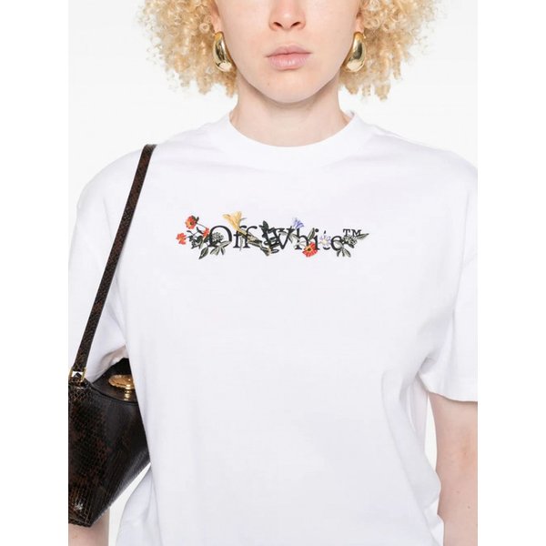 여성 티셔츠 BOOKISH 플라워 레귤러 화이트 BLAC OWAA089F25JE 547975