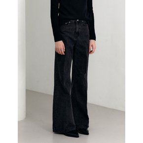 ayla wide denim pants_black