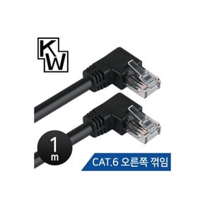 [표준제품]KW KW601R CAT.6 UTP 랜 케이블 1m (오른쪽 꺾임)