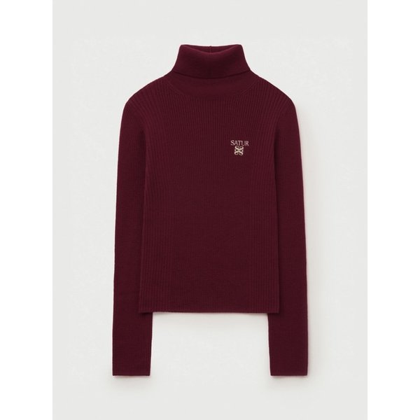 (W) 2-Way 하이넥 니트_레드