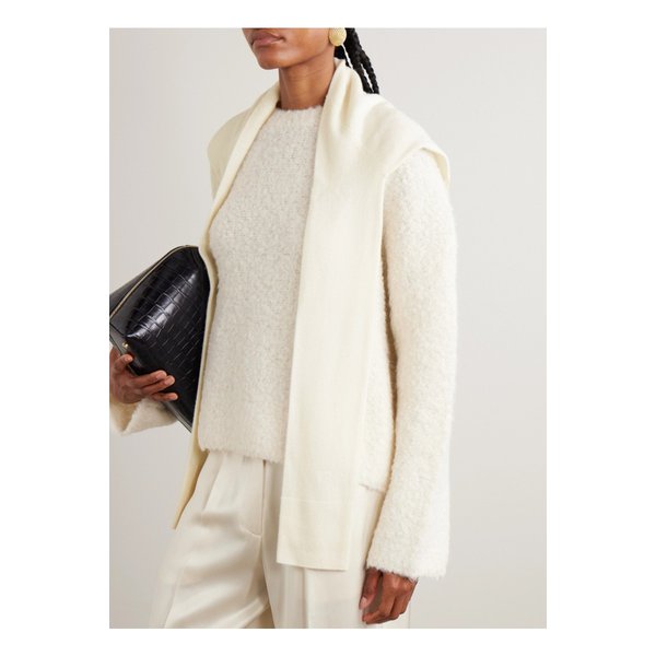 슬리브 자수 캐시미어 스카프 화이트 46376663162874161