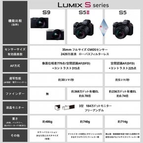 파나소닉 (Panasonic) 풀 사이즈 미러리스 일안 카메라 루믹스 S9-S 바디 다크 실버 DC-S9-S