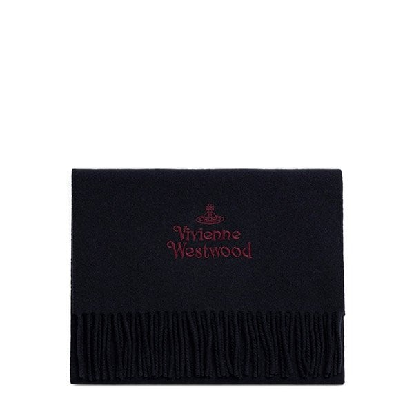 [부산점] 비비안웨스트우 25FW 네이비블루 ORB 로고 울 머플러 81030007 W00Q7 K410