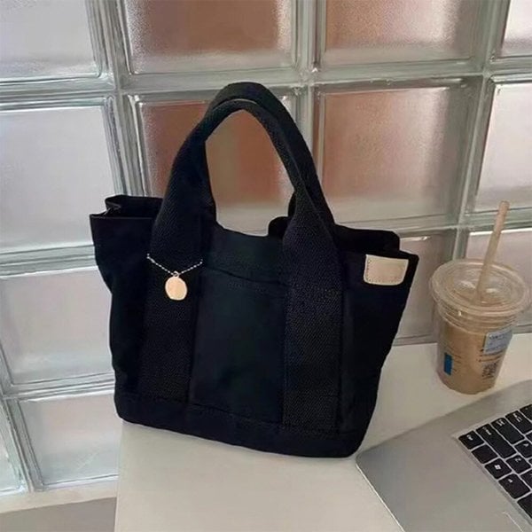 [옷자락] 여성 캠퍼스 심플 멀티포켓 캔버스 미니 토트백