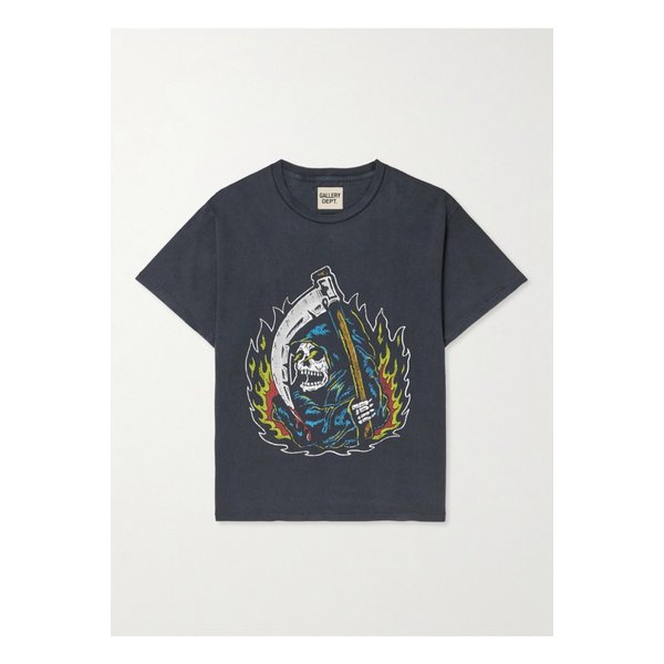 빅 리퍼 글리터 프린트 코튼 저지 티셔츠 46376663162903282