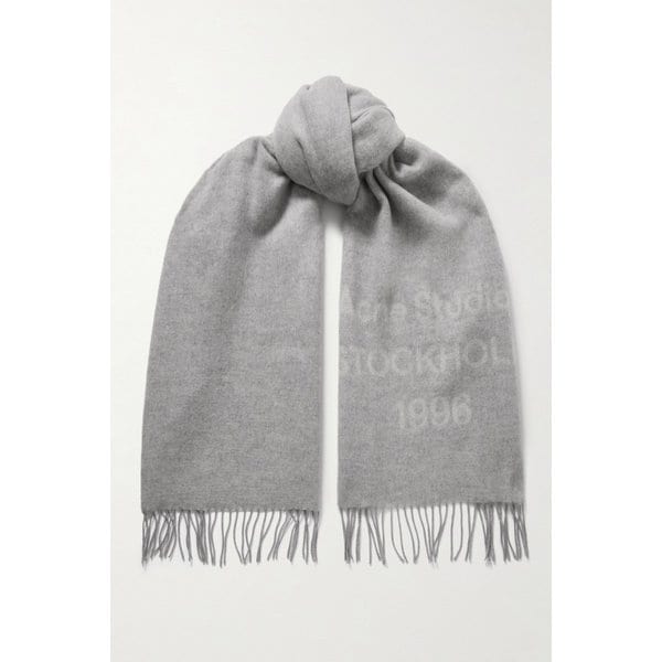 프린지 울 자카드 스카프 46376663162899052