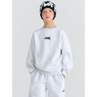 오실롯주니어 E05 기모 미니로고 맨투맨  (라이트그레이)