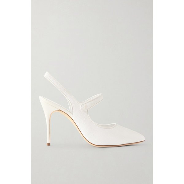 캄파리슬리 90 가죽 트리밍 라피아 메리 제인 슬링백 펌프스 46376663162966229