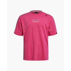 스파이더 X SWUWS 공용 시그니처 로고 반팔 티셔츠 핑크