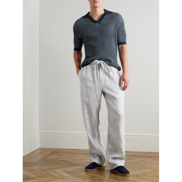 프레스코볼 카리오카 루안 스트레이트 린넨 코튼 블렌드 드로우스트링 팬츠 46376663163008310