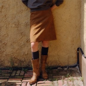 [블랭크03] suede midi skirt (vintage brown)