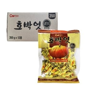 청우 호박엿 골드 350g 12개 1박스 사탕 캔디 간식 (WD40318)