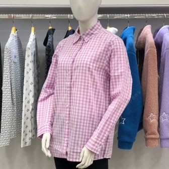 골프딜 루이까스텔 S/S 여성 깅엄체크 긴팔 셔츠 3LRSH371P