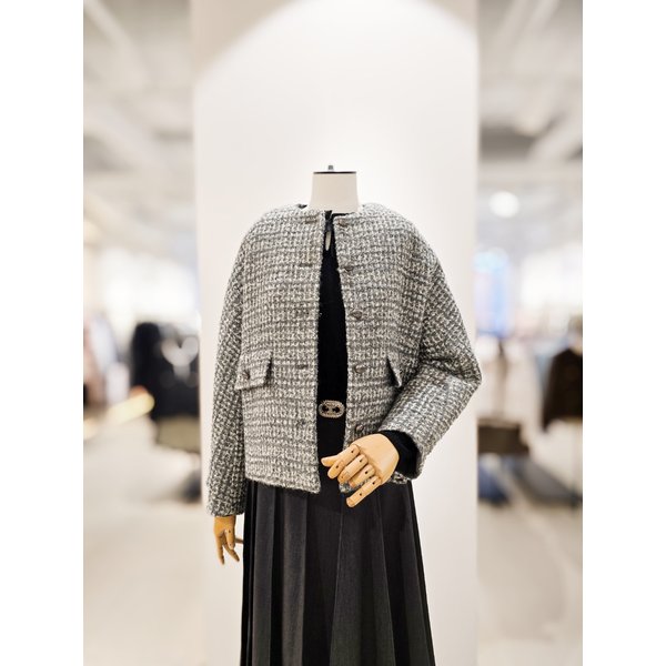 [파주점] [더아이잗컬렉션]라운드넥 래글런 트위드 자켓 CRBA0JK761