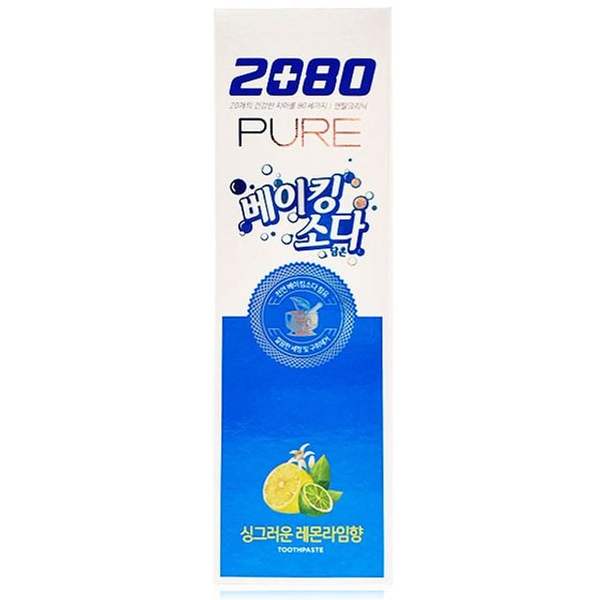 확대된 대표 2080 베이킹소다 퓨어치약 레몬라임 120g X 3개
