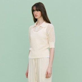 3.Mesh Short Sleeved Knit_IVORY