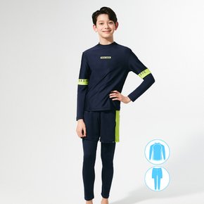 남아동 네이비 래쉬가드 워터레깅스 비치반바지 세트 BEB-Y701N