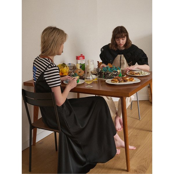 Silky Side Pocket dress (Black)