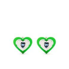 23SS 사프 사푸 이어링 NEON HEART EARRINGS GREEN SILVER/GREEN