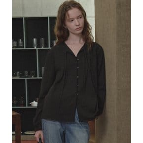 Pintuck detail cotton blouse [TIFA05BL06]_Black