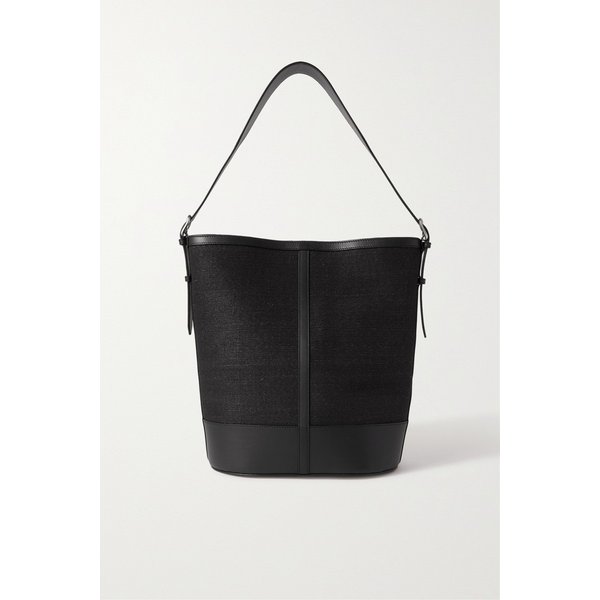 헌팅시즌 가죽 트리밍 라피아 숄더 백 블랙 1647597317029133