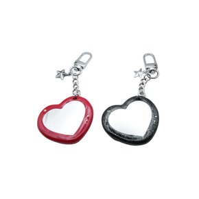 heart star mirror key ring