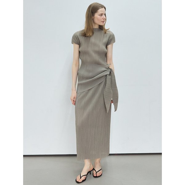 Pleated wrap Set_Etoupe