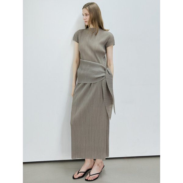 Pleated wrap Set_Etoupe