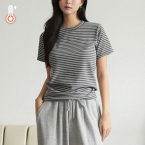히트웜 기모 스판 단가라 반팔티_P379307575