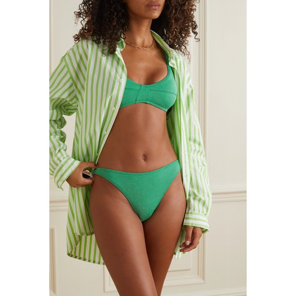 피오니 Net Sustain Stretch-recycled Crepe Bikini Briefs 그린 34344356237478528