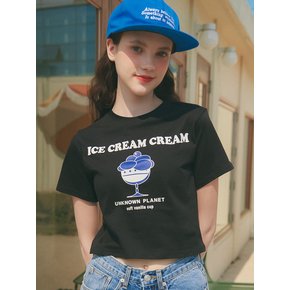 UP-261 아이스크림 크롭티 블랙 . ICE CREAM CROP TEE BLACK