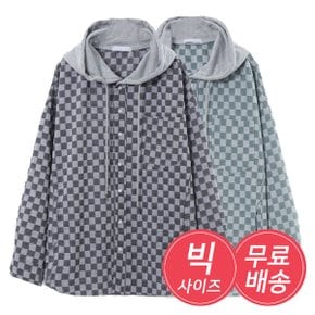 남자 빅사이즈 셔츠 체크 후드 남성셔츠 AC2 JKA Q013 그린_P366693651