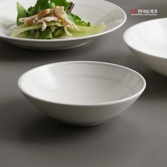 한국도자기 펄실버 4인치 요리볼 1p 본차이나 식기 그릇