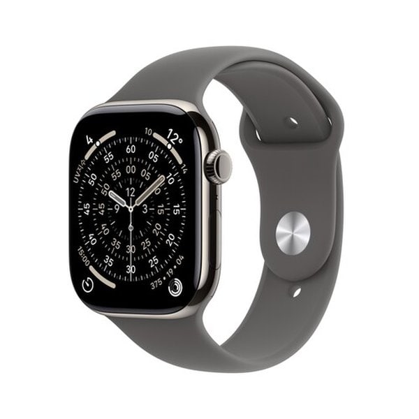 워치 11 셀룰러 46mm 내추럴 티타늄, 스톤 그레이 스포츠 밴드 (SM) MFCW4KH/A