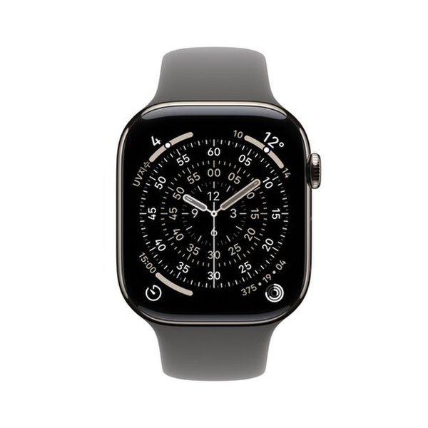 워치 11 셀룰러 46mm 내추럴 티타늄, 스톤 그레이 스포츠 밴드 (SM) MFCW4KH/A