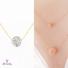 14K 큐빅 점토볼 목걸이 (3size)