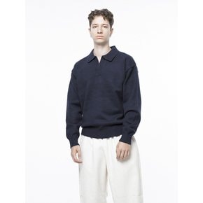 Dense Modal Open-collar Kint - Navy /M243TP08NY