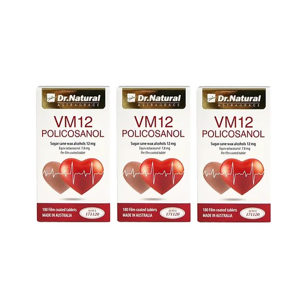호주 닥터내츄럴 V-M 폴리코사놀 캡슐 12mg 180정 3팩