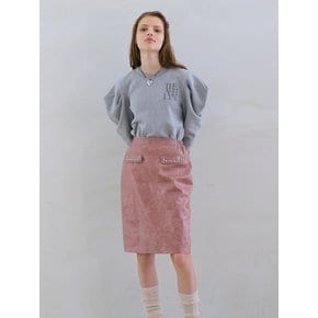 ROCKSTAR LEATHER STUD SKIRT_DUSTY ROSE