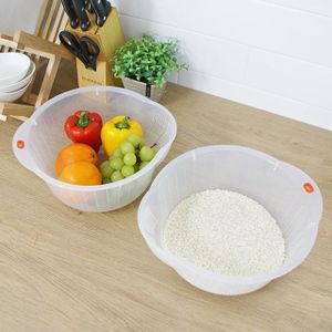 제이큐 편리한 쌀세척 과일 야채 물빠짐 채반 믹싱볼 바가지 X ( 2매입 )
