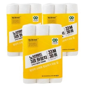 Nobrand 3겹 화장지 33m 30롤 x 3팩