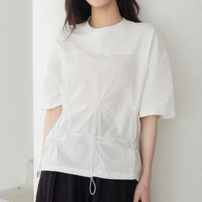 마엔 스퀘어 주름 반팔블라우스_P424098162