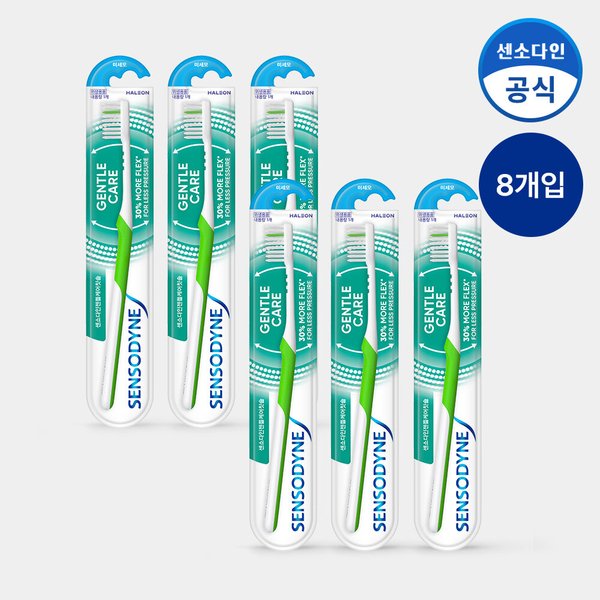 부드러운 미세모 젠틀 칫솔 1입 x8개