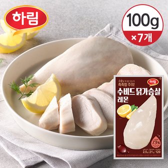 하림 [냉장] 하림 수비드 닭가슴살 레몬 100g 7개