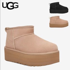 미국 어그 UGG 클래식 울트라 미니 플랫폼 여성 키높이 겨울 부츠 FW24 블랙 샌드